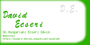david ecseri business card
