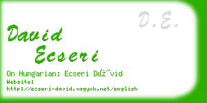 david ecseri business card